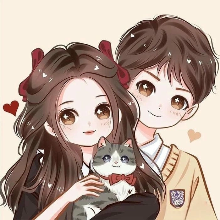 Bộ ảnh avatar đôi chibi cute ngọt ngào cho cặp đôi dễ thương