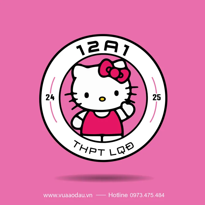 Logo Hello Kitty Màu Hồng Pastel Cực Cute - Vua Áo Đấu - Xưởng sản xuất đồ  thể thao