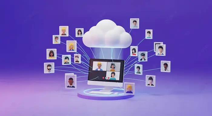Hình nền Nền Khái Niệm điện Toán đám Mây Và Cuộc Họp Trực Tuyến Với Màn Hình  Máy Tính Avatar, đám Mây, Tin Học, Trực Tuyến Background Vector để tải  xuống miễn