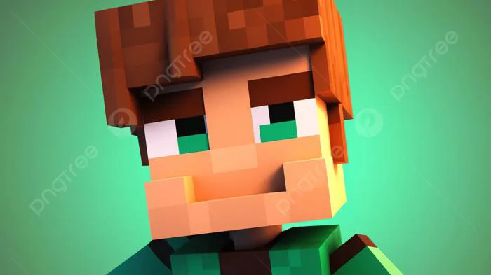 Nhân Vật Minecraft 3d Với Mái Tóc Dài Trên Nền Xanh Lá Cây Ảnh Và Hình ảnh  Để Tải Về Miễn Phí - Pngtree