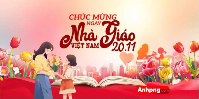 Poster banner 20/11 chào mừng Ngày Nhà giáo Việt Nam thiết kế hiện đại -  Anhpng.com - Kho Tài Nguyên Thiết Kế: Ảnh Png, Vector, Corel, Ai, Psd