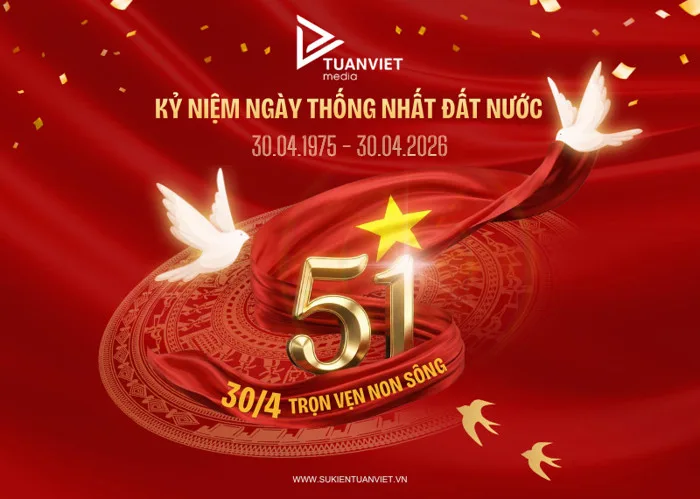 40+ Mẫu Backdrop Lễ 30/4 - 1/5 Mới Nhất 2026 | Tuấn Việt Media