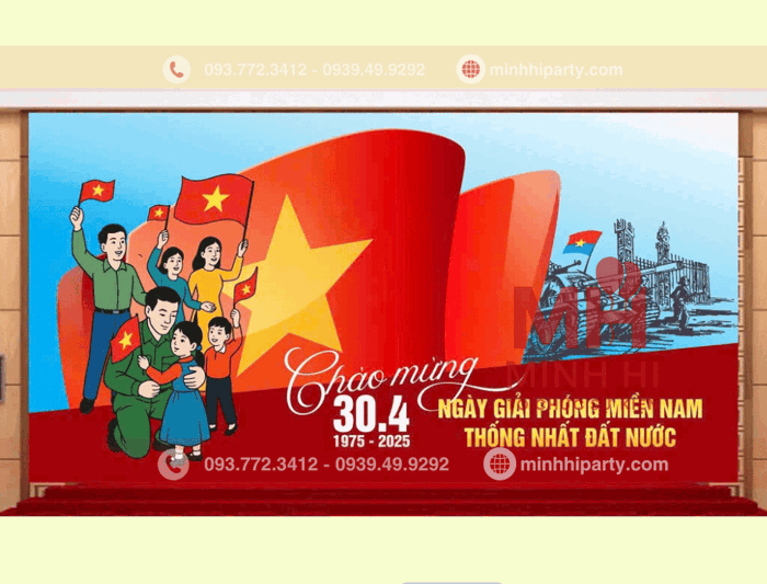 TOP 11 Ý TƯỞNG THIẾT KẾ PHÔNG NỀN TRANG TRÍ LỄ 30/4
