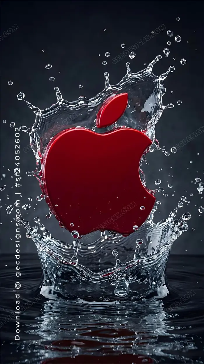 Red Apple Logo iPhone Wallpaper With Water Splash: Free & Premium Creative  Assets | GEC Designs