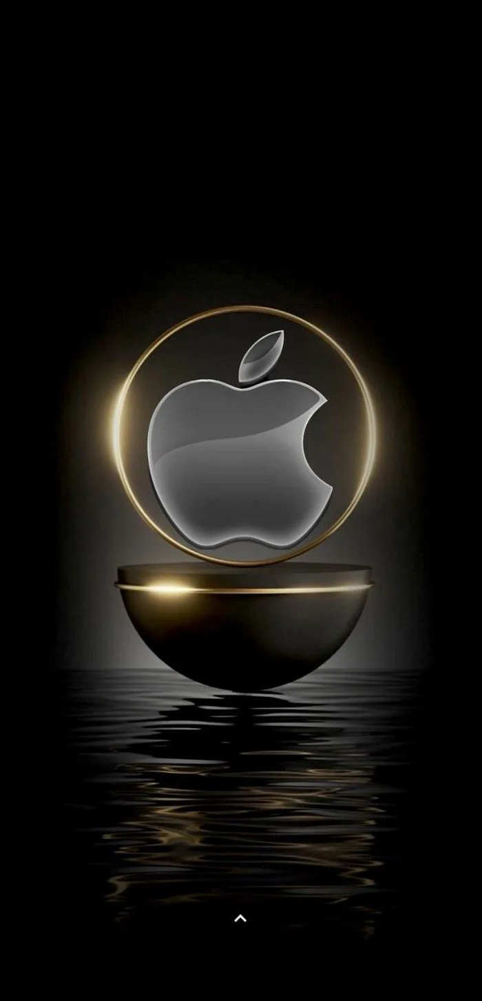 Apple Logo Reflection Wallpaper | Apple logo on reflective surface, Black  and gold apple theme, Luxury apple logo design