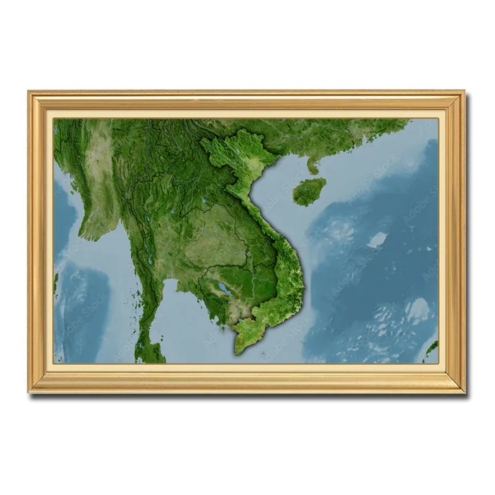 Mẫu tranh bản đồ Việt Nam khổ ngang đẹp