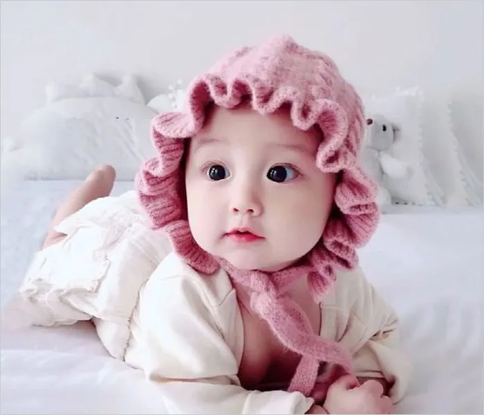 Hình ảnh trai xinh, gái đẹp, baby đáng yêu | Cute hand knitted yarn bonnet,  Cute