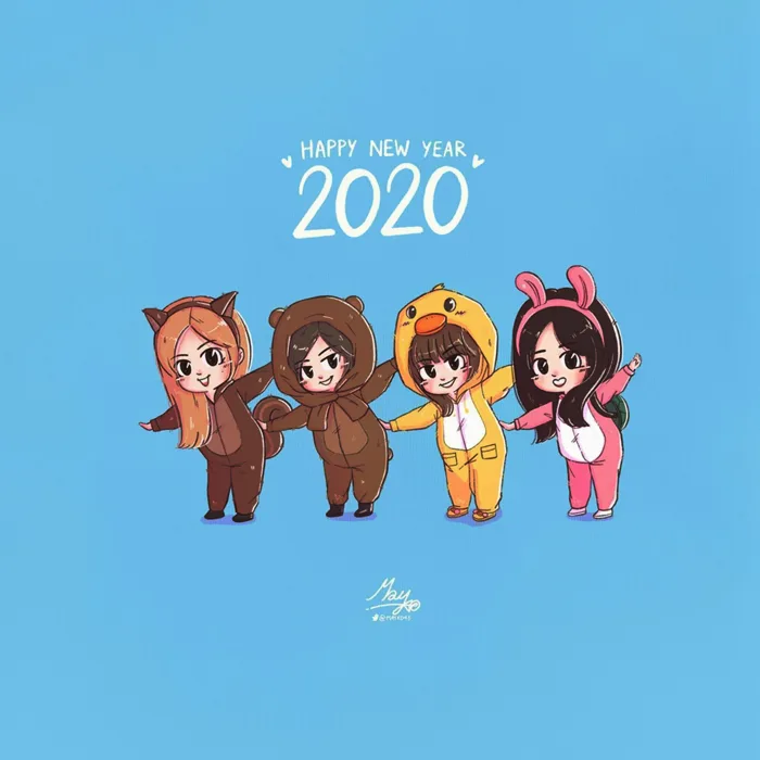 Hình nền BlackPink chibi tuyệt đẹp