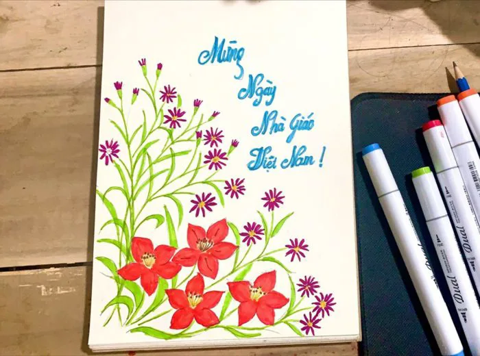Vẽ thiệp 20/11 đơn giản mà đẹp – Go shopping happy