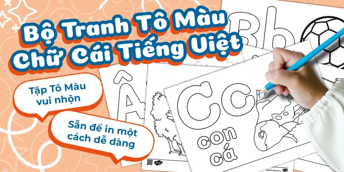Bộ Tranh Tô Màu Bảng Chữ Cái Tiếng Việt Cho Bé Tiền Tiểu Học - Tài Liệu  Tiểu Học