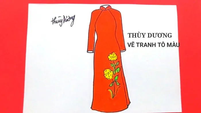 vẽ áo dài Việt Nam | Vẽ trang phục yêu thích | trang phục áo dài | vẽ áo dài