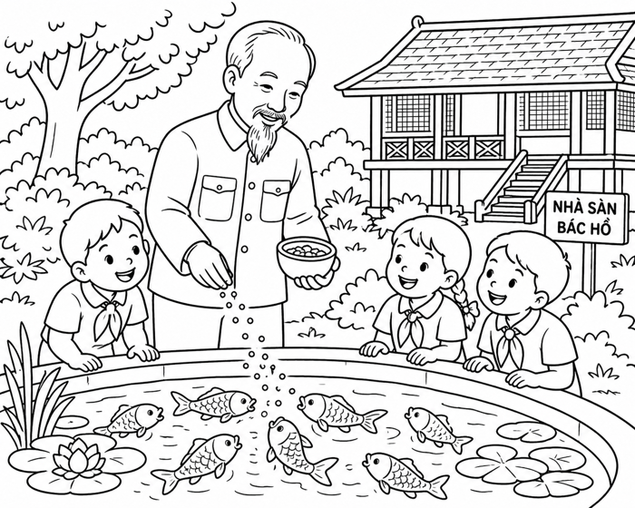 Tranh tô màu Bác Hồ Tranh tô màu Bác Hồ