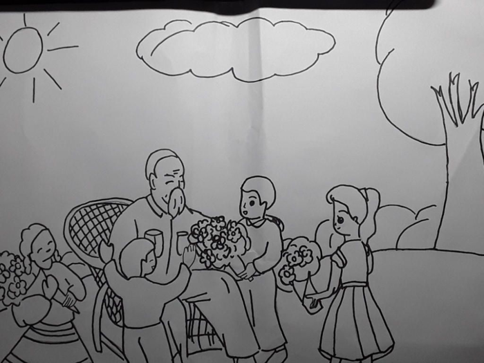 Tranh tô màu Bác Hồ và thiếu nhi Tranh tô màu Bác Hồ và thiếu nhi
