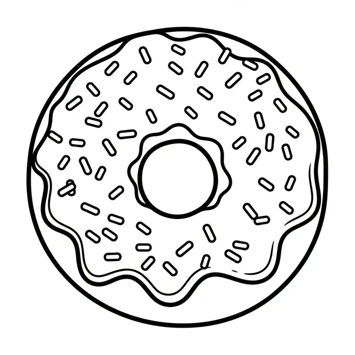 39 Tranh Tô Màu Bánh Donut Rắc Cốm Cực Ngọt Ngào Cho Bé