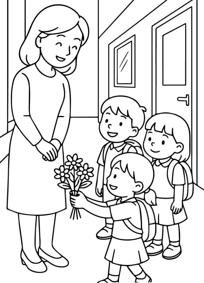 Tranh tô màu trường học, giúp bé hào hứng làm quen năm học mới