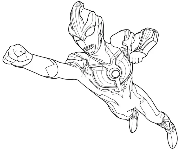 Trọn bộ hình tô màu siêu nhân ultraman dũng cảm giúp bé phát triển sáng tạo