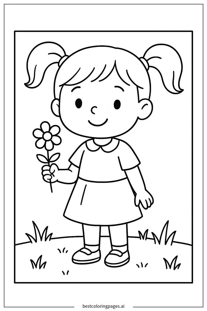 31 trang tô màu Tranh tô màu bé gái (PDF và PNG miễn phí để in)