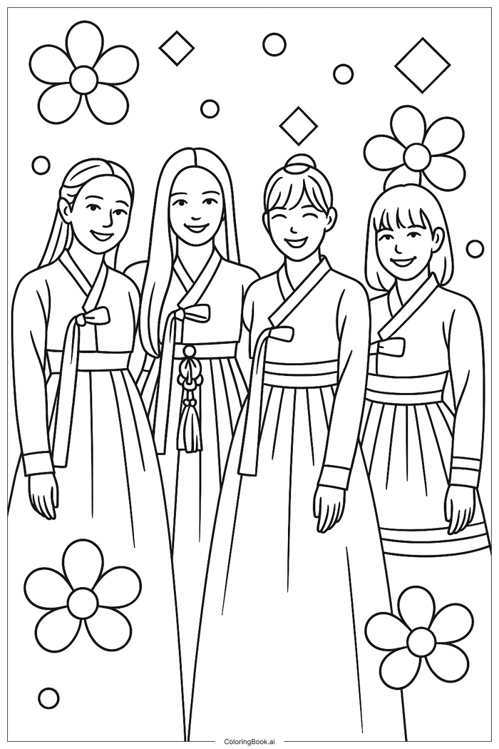 43 trang tô màu Blackpink (PDF và PNG miễn phí)