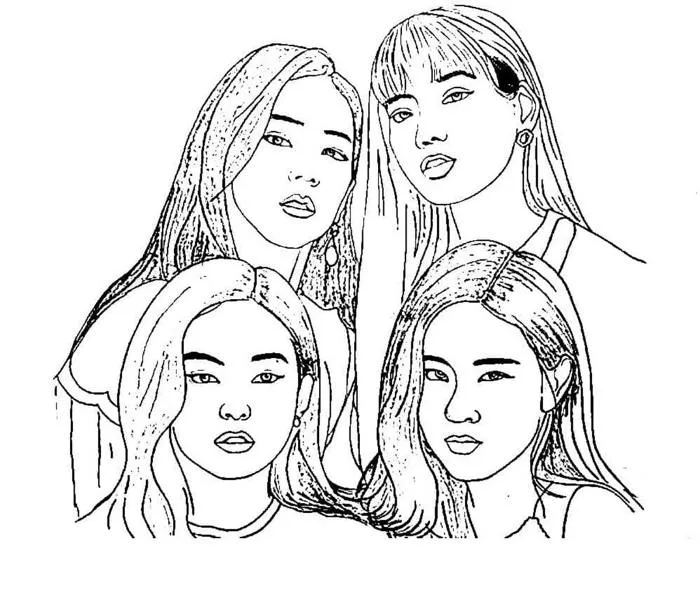 Tranh tô màu Blackpink đẹp, dễ thương cho bé thỏa sức sáng tạo