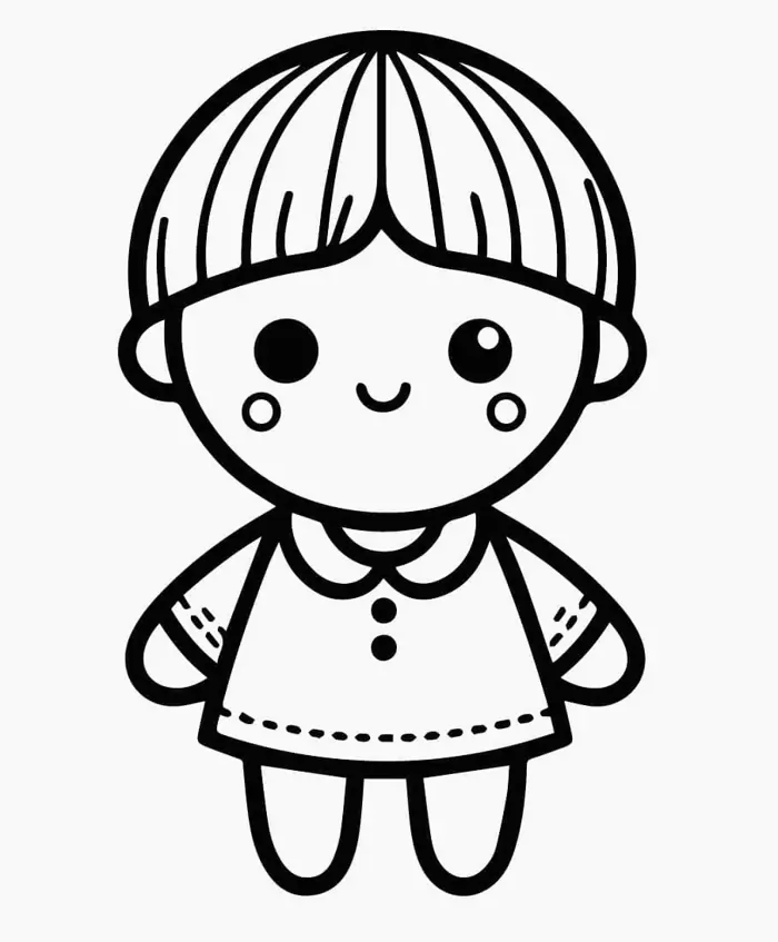 Bộ sưu tập tranh tô màu con búp bê đáng yêu giúp bé thỏa sức sáng tạo