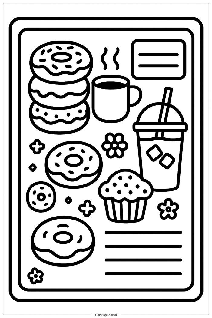 48 trang tô màu Bánh đại (PDF và PNG miễn phí)