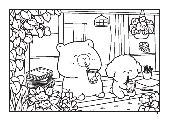 tô màu thư giãn , tô màu người lớn , tô màu capybara , nhật ký của capybara