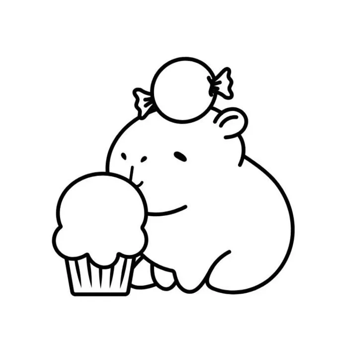 BST Tranh tô màu Capybara cute, đơn giản cho bé tập hội hoạ