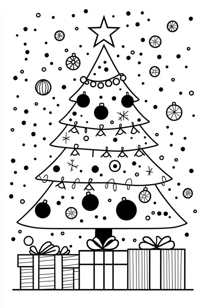 Tuyển tập tranh tô màu cây thông Noel sáng tạo cho bé