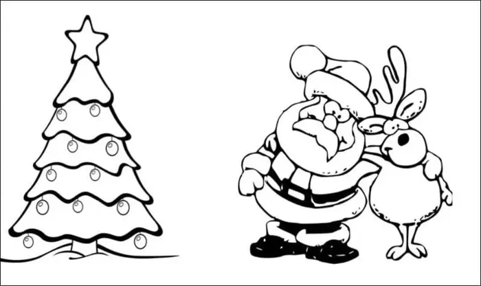 Bộ sưu tập tranh tô màu cây thông Noel siêu đáng yêu
