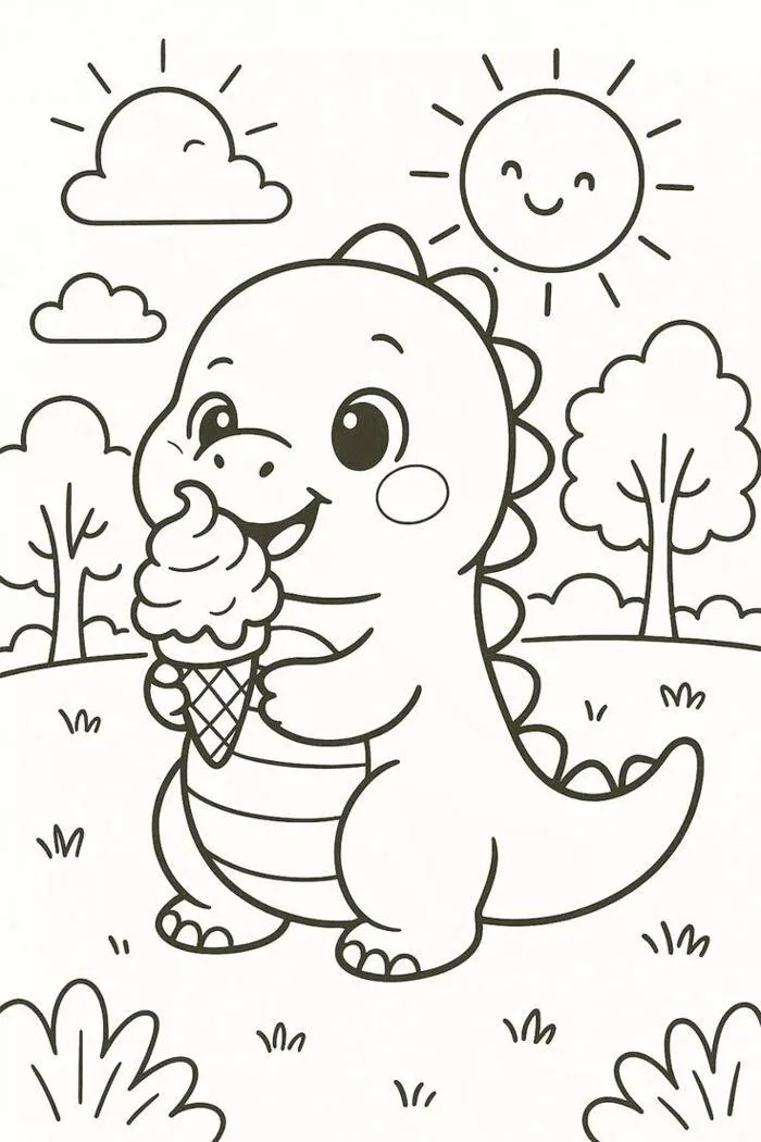 Bé khám phá thế giới khủng long chibi đáng yêu qua 20 bức tranh tô màu ngộ  nghĩnh