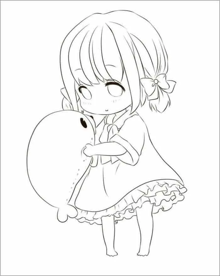Tranh tô màu chibi cute
