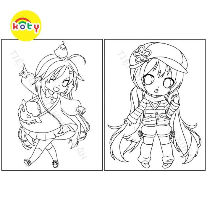 Set 50 Tờ Tranh Tô Màu Chibi Manga Dễ Thương Cho Bé Màu Sáp Màu Chì - Tiệm Tô  Màu Tranh Tô Màu Kích Thích Tư Duy Mỹ Thuật Cho Trẻ Tranh