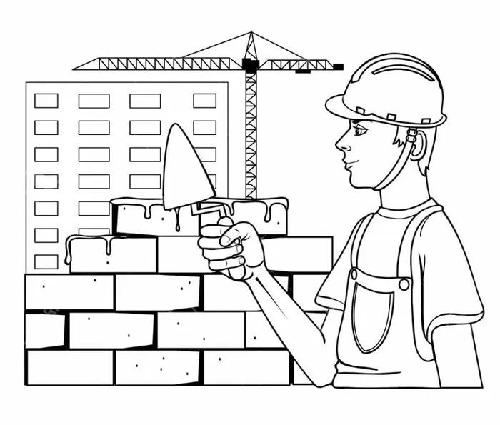 Bộ sưu tập tranh tô màu nghề xây dựng cho bé tập tô