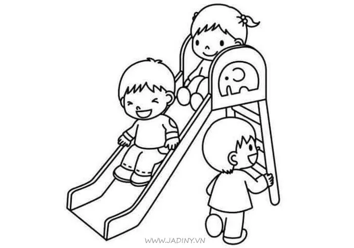 Tranh tô màu: Chủ đề Trường mầm non