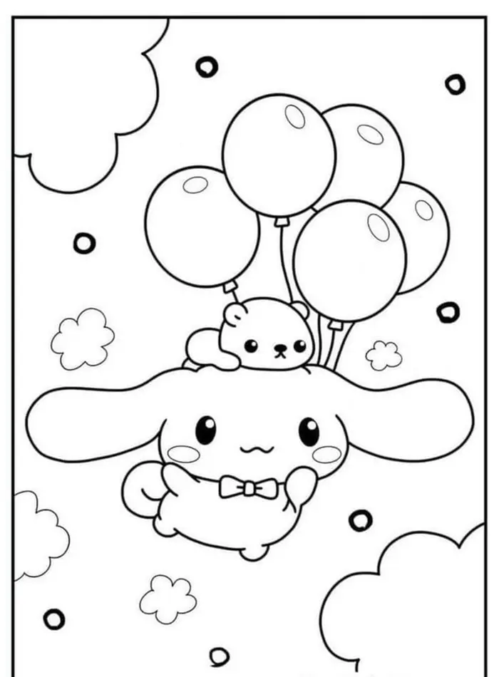 Tranh tô màu Cinnamoroll cực xinh giúp bé thư giãn mỗi ngày