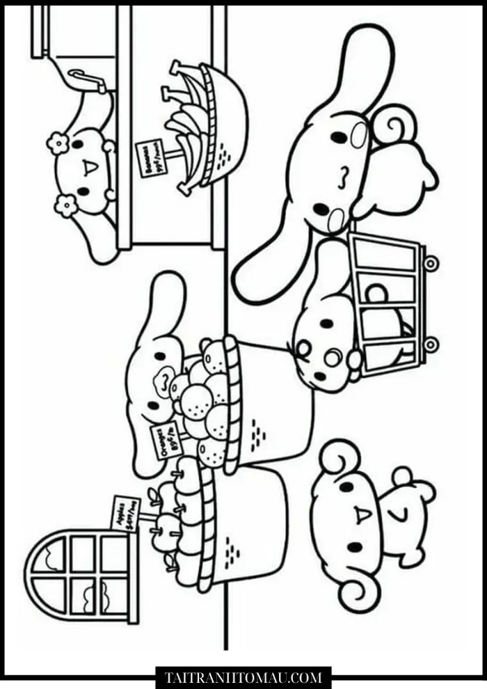 Tải 100+ Tranh Tô Màu Cinnamoroll Cute, Dễ Thương Cho Bé [Miễn Phí PDF A4]