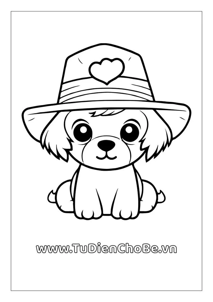 Tranh tô màu con chó dễ thương cho bé – Hình ảnh rõ nét, dễ in