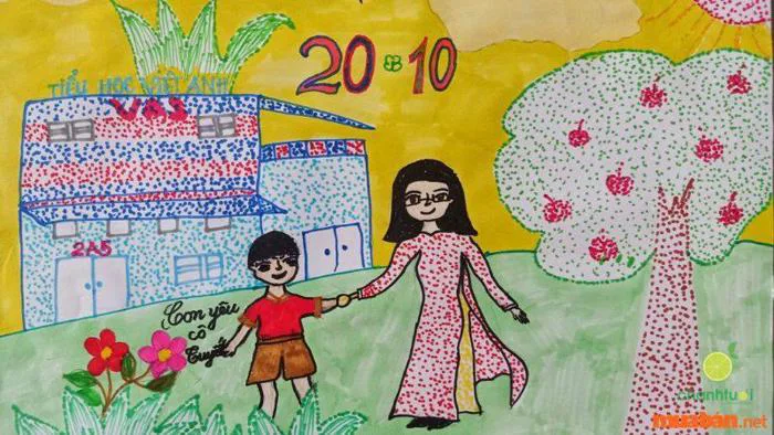 25+ cách vẽ tranh 20/10 đơn giản đẹp tặng mẹ, bà, cô giáo