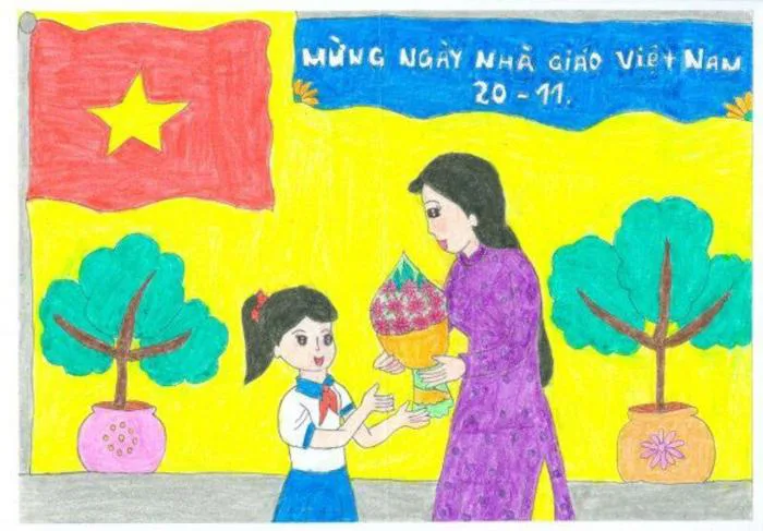 79+ Mẫu tranh vẽ 20/11 đẹp, đơn giản và ý nghĩa nhất - Artnam