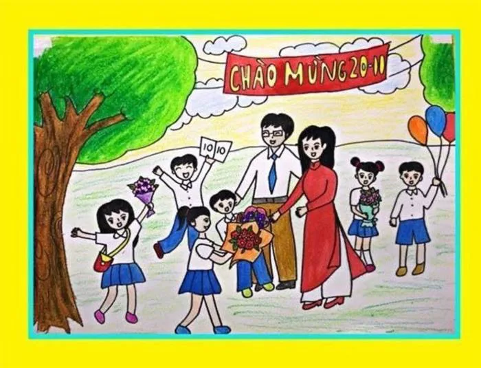79+ Mẫu tranh vẽ 20/11 đẹp, đơn giản và ý nghĩa nhất - Artnam