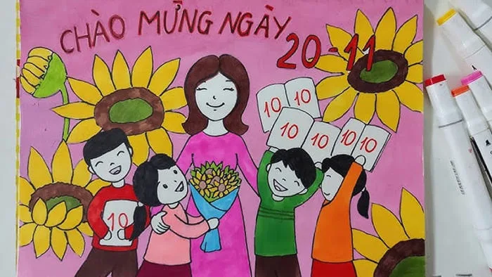 101+ Ý tưởng vẽ tranh 20/11 đẹp, đơn giản, ý nghĩa nhất