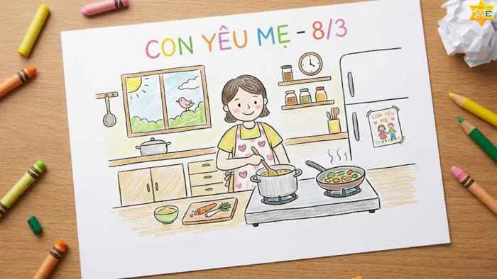 Gợi ý 10 mẫu vẽ tranh mùng 8 tháng 3 tặng mẹ đẹp và đơn giản