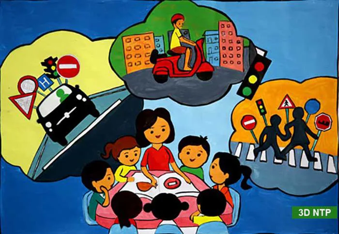 Vẽ tranh an toàn giao thông đơn giản, đẹp và nhiều ý nghĩa