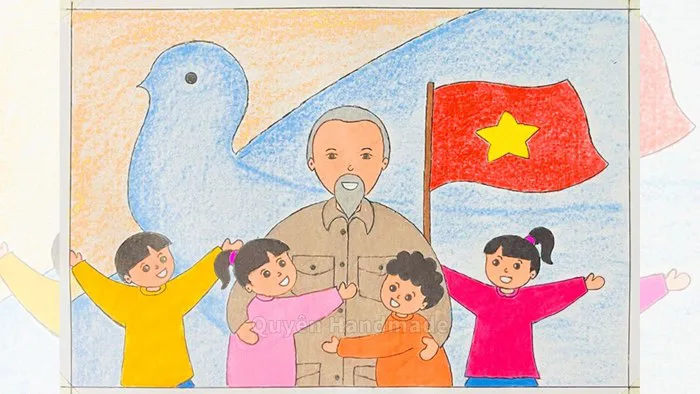 Cách vẽ tranh Bác Hồ với thiếu nhi đơn giản, đẹp - Gợi ý 30+ tranh mẫu Cách vẽ tranh Bác Hồ với thiếu nhi đơn giản, đẹp - Gợi ý 30+ tranh mẫu