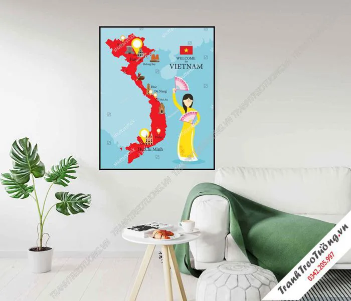 Tranh Bản Đồ Việt Nam Treo tường