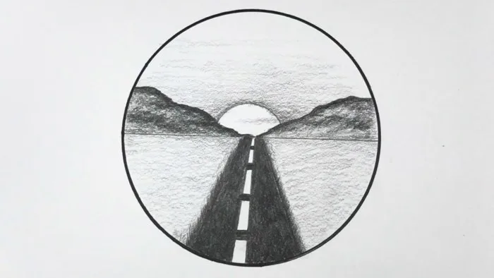 Cách VẼ TRANH PHONG CẢNH bằng BÚT CHÌ | How to draw easy scenery with pencil