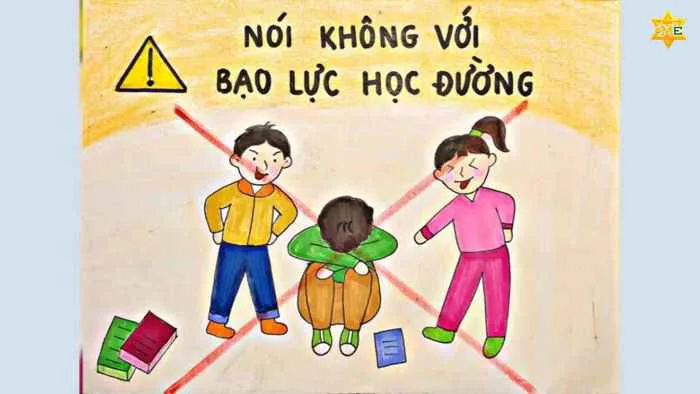 7 bước vẽ tranh bạo lực học đường đơn giản cho học sinh