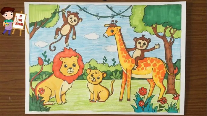 Cùng vẽ động vật | Vẽ tranh động vật | Vẽ động vật hoang dã | Tạo hình động  vật hoang dã