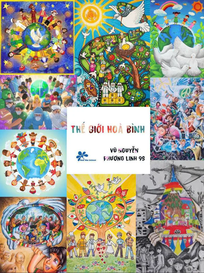 BMSERS LÀM POSTER ẤN TƯỢNG VỀ THÔNG ĐIỆP HOÀ BÌNH - Ban Mai School