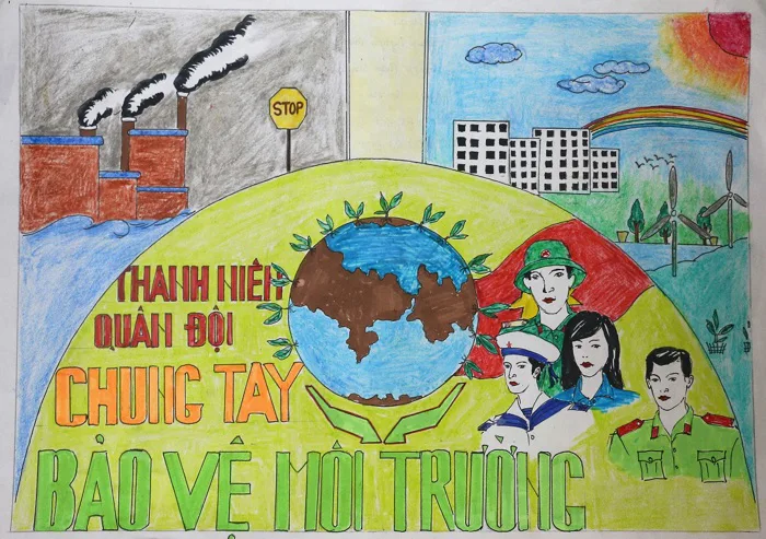 TRƯỜNG ĐẠI HỌC CHÍNH TRỊ TỔNG KẾT CUỘC THI VẼ TRANH CỔ ĐỘNG “QUÂN ĐỘI VỚI  NHIỆM VỤ BẢO VỆ MÔI TRƯỜNG, GIẢM THIỂU BIẾN ĐỔI KHÍ HẬU” -